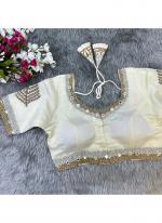 Pure Silk White Party Wear Hand Work Readymade Blouse